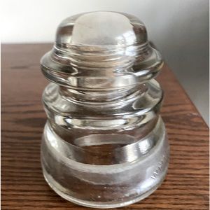 Vintage Whithall Tatum No. 1 Heavy Clear Glass Insulator - Singular (1)